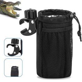 Motorcycle Cup Holder with  Clamp Oxford Fabric Drink Cup Can Drawstring Organizer 360 Degree Adjustable  Drinking Storage Bag