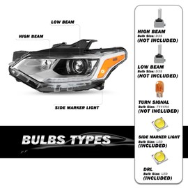 SOCKIR [HID/Xenon Headlight Assembly Fit for 2018-2021 Chevy Traverse L/LS/LT Cloth/LT Leather/RS Model with LED DRL OE Factory Style Projector Headlights Left Driver Side