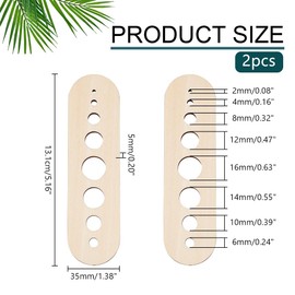 PH PandaHall 2pcs Oval Herb Stripper Wooden Vegetable Leaf Remover Wood Herb Stripper with 8 Holes Rustic Safe Kitchen Tool for Herb, Chefs Gift, Cooking, Christmas, Mom, Housewife, Hole: 2-16mm