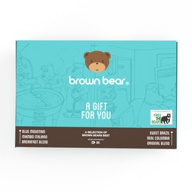 Coffee Beans Gift Set - Coffee Taster Set For Coffee Lovers - 6 Brown Bear Coffee Blends In 1 Selection Pack - Thank You Coffee Gift For Men and Women - Light Medium Dark Roast