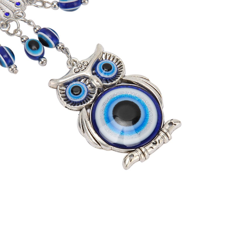 2pcs Blue Eye Owl Ornament Good Luck Attract Wealth Fashionable