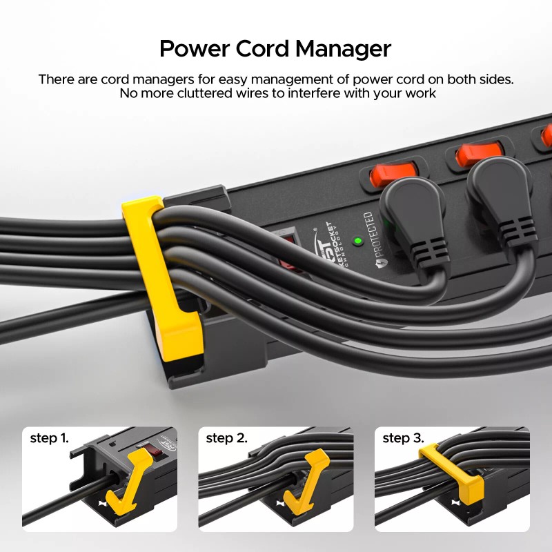 CRST 12 Outlets Heavy Duty Power Strip 1875W Surge Protector