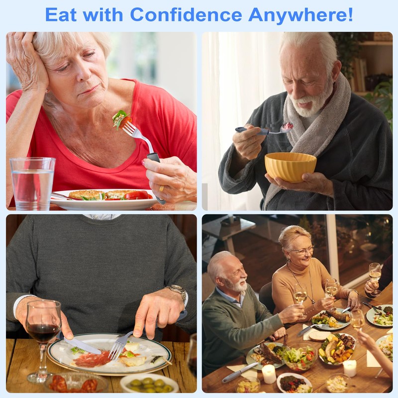 Adaptive Utensils,Weighted Utensils for Hand Tremors,Utensils for Parkinsons Patients,Elderly,Arthritis,Weak Hand