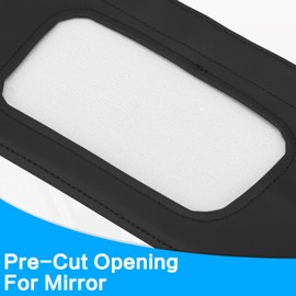Sun Visor Cover for Ford Mustang 1994-2004, Vinyl Leather Trim Left & Right Sun Visor Replacement Cover Anti-Scratch Car Sunvisor Protector Covering 2PCS (Black Stitch)
