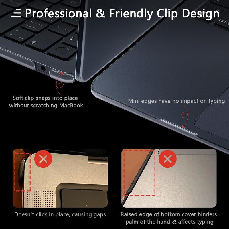 MEEgoodo for MacBook Air M3 M2 13.6 inch Case 2024