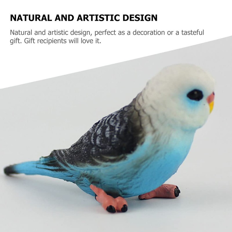 LOGOFUN 2pcs Simulation Birds Figrines Plastic Parakeets Statue Model Wildlife
