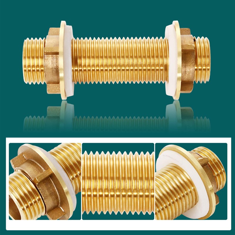 Brass Bulkhead Fitting G3/4 Brass Hose Fitting Rain Butt Fitting