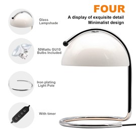 LUDENGJI Modern Metal Candle Warmer lamp Compatible with Yankee Candle Large Jar, with Timer Warmer Candle Lamp, Suitable for Melting and Heating Jam Candles in Small and Large Jars (White)