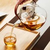 40oz Glass Teapot with Anti-Drip Spout, Peach Wood Handle and