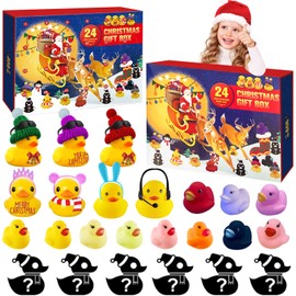 Advent Calendar 2024 Children's Small Yellow Duck, Christmas Calendar Ducks, 24 Grids for Boys Girls 1 2 3 4 5 6 7 8 10 12 Years, Squeaky Ducks Advent Calendar Christmas Gifts