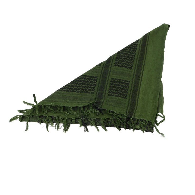 Scarf Head Wrap Breathable Kerchief Comfortable Shawl Green with Tassels