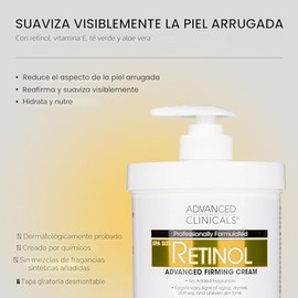 Advanced Clinicals - Loción hidratante con retinol para el cuerpo y la cara | Crema corporal con retinol para el cuidado antienvejecimiento visible pa