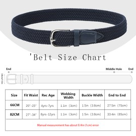 WELROG Children's Belt Boys - Elastic Belt for Children No Hole Belt for Boys and Girls, navy blue