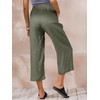 ECUPPER Womens Linen Cropped Pants Loose Casual Capri Cotton Wide