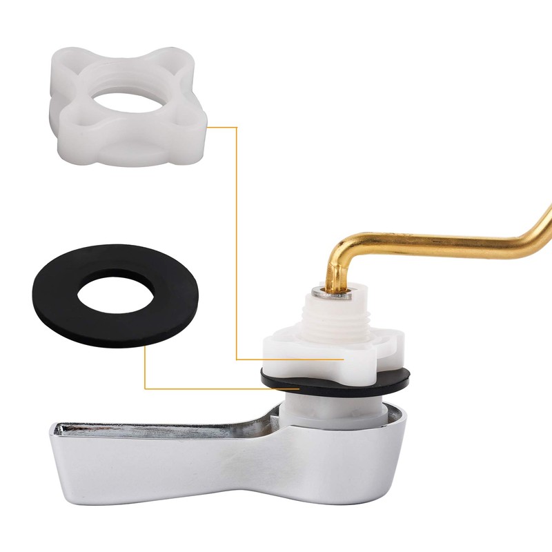 Hibbent 2 Pack Universal Side Mount Toilet Handle Angle-Mount Adjustable