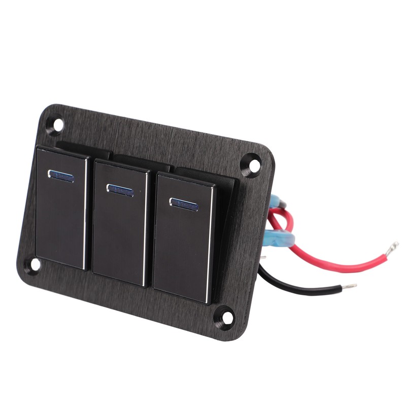 3 Gang Rocker Switch Panel Waterproof Pre Wired Aluminum Alloy