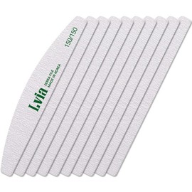 Elvia 150150 Zebra half-moon nail file, 10 pieces, gray / 엘비아 150150 지브라 반달 손톱 파일, 10개, 회색