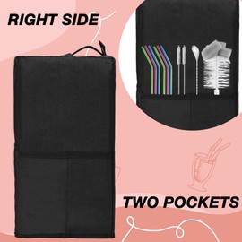 CROTIRAD Hanging Blender Cover Compatible with Low-Profile 64 oz. Blender, Foldable Dust Cover with Accessory Pockets for Kitchen Blender, Black Quilted