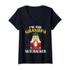 Womens Grandpa Nutcracker Costume Matching Family PJs Christmas V-Neck T-Shirt