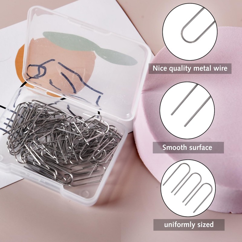 DILUSILK 100Pcs Mini U Hanger Hooks, High Temperature Nichrome Wire