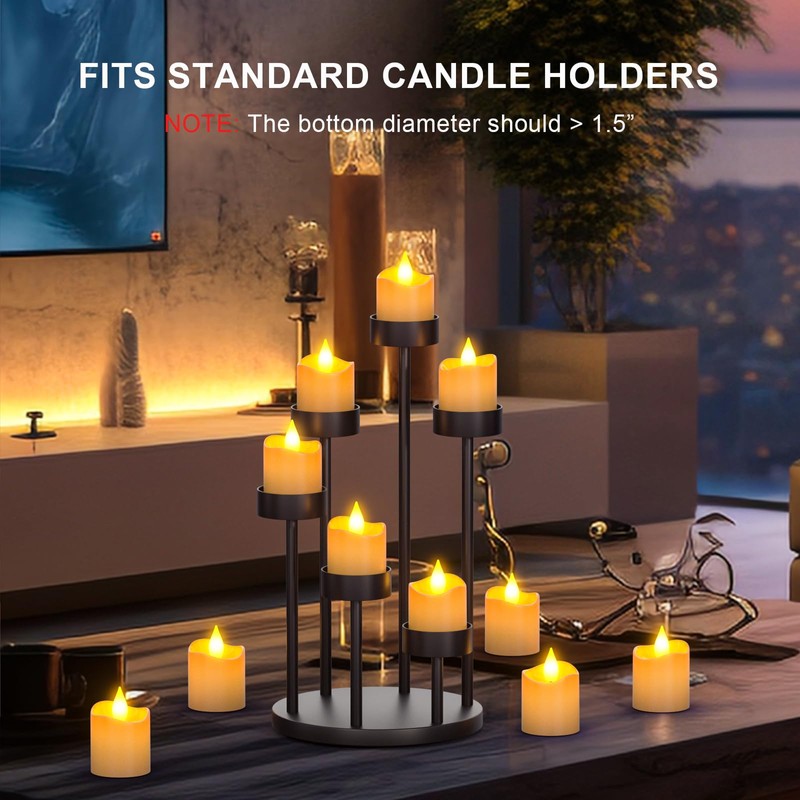 SoulBay Flameless Candles with Remote Timer & Charging Base, 12pcs