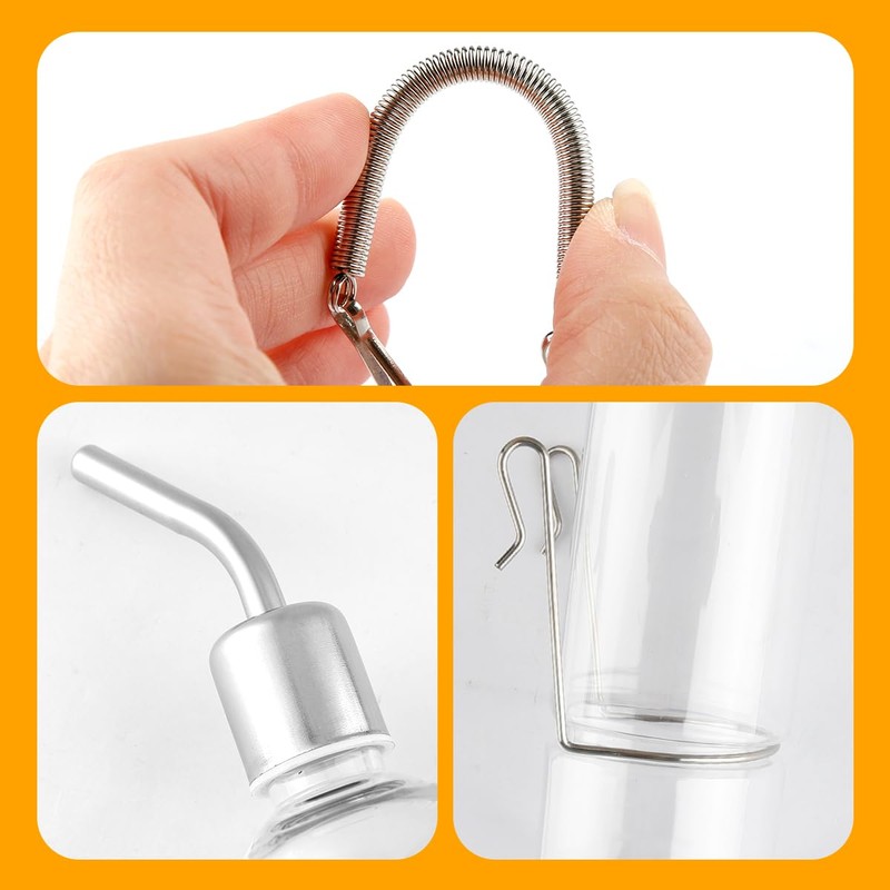 Lotsdonxia 2 Pcs Pet Waterer Bottles Set,Hanging Drinking Bottle,Licking Drinking
