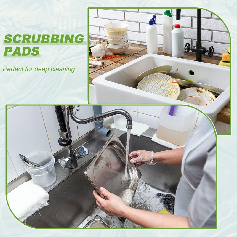 YELARXI Power Scrub Pads, Scrubbing Pads 180 Grits Scouring Discs