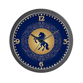 Truly Teague Wall Clock Horse on Dark Blue Field