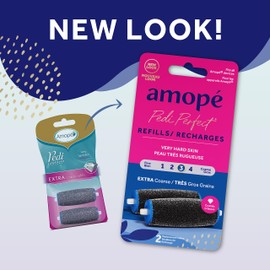 Amopé Pedi Perfect Electric Callus Remover Foot File Roller Head Refills, with Diamond Crystals, Removes Hard & Dead Skin, Extra Coarse for Very Hard Skin – 2 Count