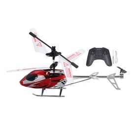 Remote Control Aircraft Toy 2.5 Channel Drop Resistance Alloy Electric RC Helicopter with LED Lights Red