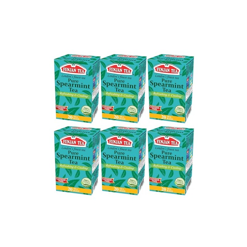 Fenjan Pure Spearmint Tea, Refreshing & Cooling, 20 Tea Bags