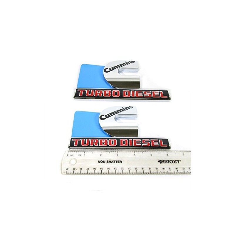 Yoaoo 2Pack OEM Chrome Cummins Turbo Emblem Badges Compatible with