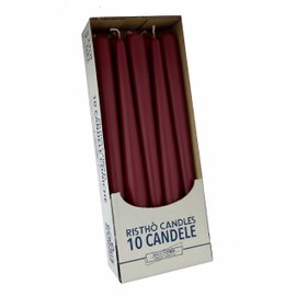 Cereria Di Giorgio 10 Candele Coniche Rosso Scuro 25x2,2 cm 7 Ore