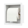 White Recessed Toilet Paper Holder,for Standard/Mega Roll