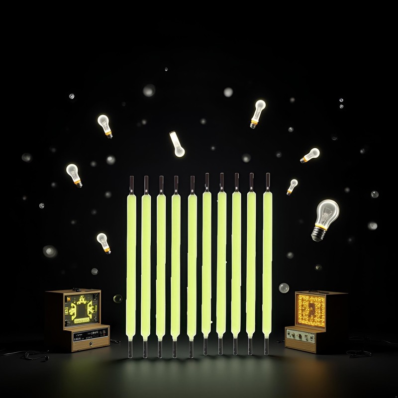 Junfamilee 10Pcs Green Edison Bulb LED Filament Lamp Parts DC3V