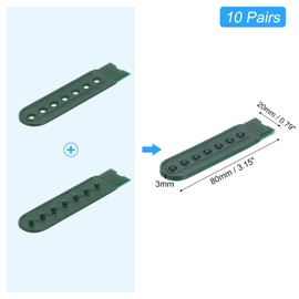 sourcing map 10 Pairs Snapback Strap Cover, 7 Holes Plastic Adjustable Hat Snap Buckle Replacement for Caps Repairing (Dark Green)