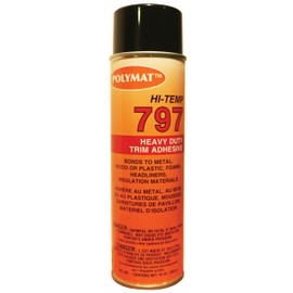1 Can (13oz net) Polymat 797 Hi-Temp Spray Glue Adhesive: Industrial Grade High Temperature Glue, Heat and Water Resistant Spray Adhesive for Automotive Headliner, Marine Upholstery Glue