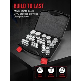 PIKWO 72 Pcs DIN Heavy Duty Cap & Plug Assortment Hydraulic Adapter Fitting Kit Set, Galvanized Steel with Precision Threading Dash Sizes 14 16 18 20 22 24 30 36