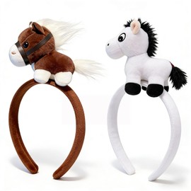 ZESCK Horse Headwear, Headband, 2 Pieces, 2026 Zodiac Sign, Commemorative, Plush Bear, Headband, Midyear Horse, Animal, Hair Ornament, New Year's Card, Photography, Festival, One Size Fits Most