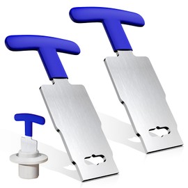 Diltik Upgraded Pool Plug Removal Tool, Metal Pool Spa Jet Removal Tool with Rubber Handle, Eyeball seat Removal Tool for Change Out Pool Plumbing Systemc (Blue 2 PCS)