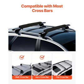 VEVOR Soft Roof Rack Pads, 30" Universal Car Roof Rack Pad for Various Crossbars, 176LBS Loading Luggage Kayak Carrier with 2 Tie Down Straps, 2 Quick Loop Straps & Storage Bag for SUP Canoe Snowboard