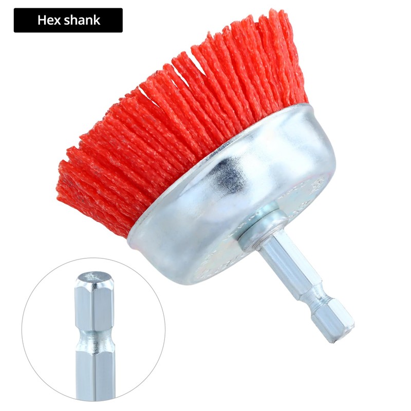QWORK® 6 Piece Nylon Brush Set, Sanding Wire Disc Brush