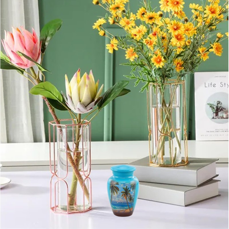 Immortal Memories Paradise Beach Keepsake Urn - Hand Painted Miniature