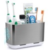 LAFARA Toothbrush Holders for Bathroom Organizer Countertop, Detachable Anti-Slip Large