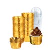 100 Pack Cupcake Liners with Lids 3.5 Oz Foil Baking