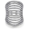 Coil Cubic Zirconia Pave CZ Slinky Modern Full Finger Two