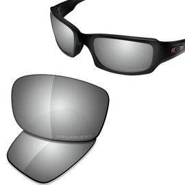 Saucer Premium Replacement Lenses for Oakley Fives Squared Sunglasses, High definition - chrome metal polarised