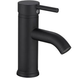 Matte Black Bathroom Sink Faucet, Single Handle One Hole Bathroom Faucet, Modern Vanity Faucet for Sink 1 Hole