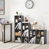 VECELO 3-Cube Open Bookcase, Small Bookshelf with Height Difference Shelves