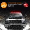 AMEXMART 5X Red LED Cab Lights Smoked Cab Roof Running